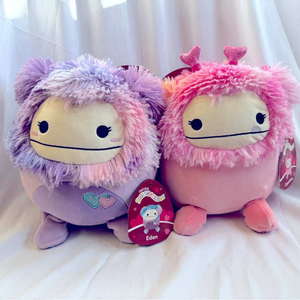 Bigfoot Squishmallows Eden and Caparinne.